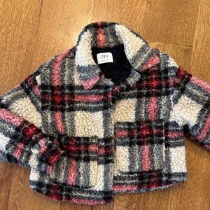 Zara Kids Plaid Sweater - Black, White, Pink